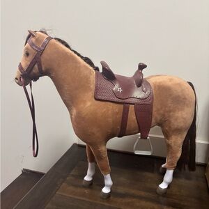 American Girl Plush Brown Horse with Saddle